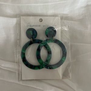 Green marble earrings!